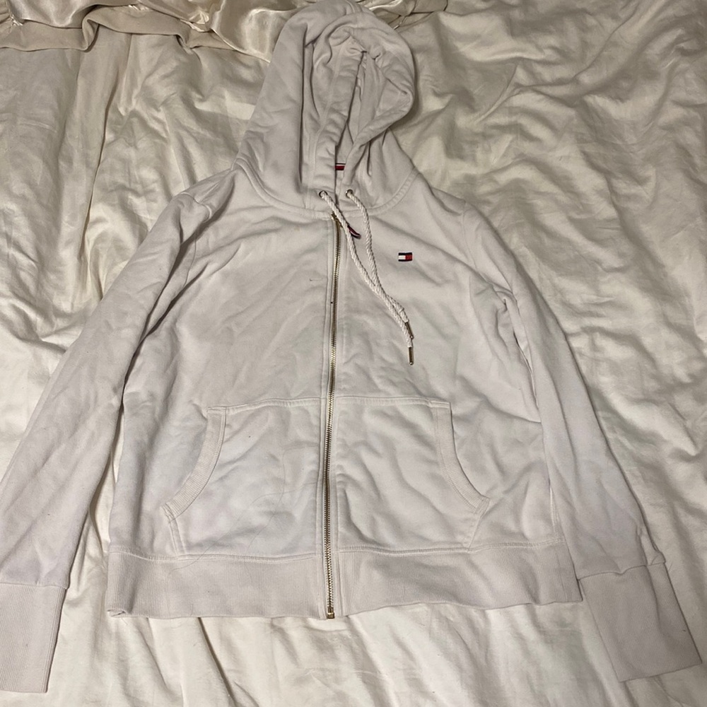tommy Hilfiger white zip up!